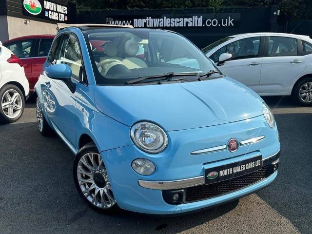 Fiat 500 0.9 TwinAir Lounge 2dr Dualogic Convertible Petrol Blue